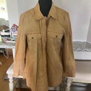 Madewell Tomboy Tan Utility Button-Up Shirt for Women Size L